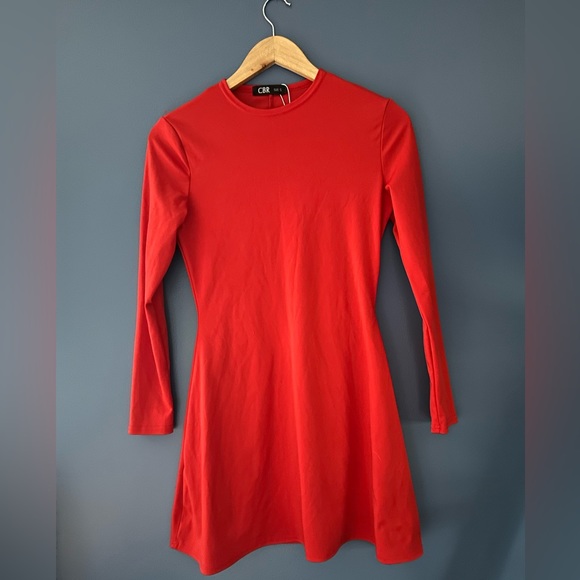 NWOT Red Skater Style Fit and Flair Dress - True Red - Size Small CBR - Picture 2 of 3